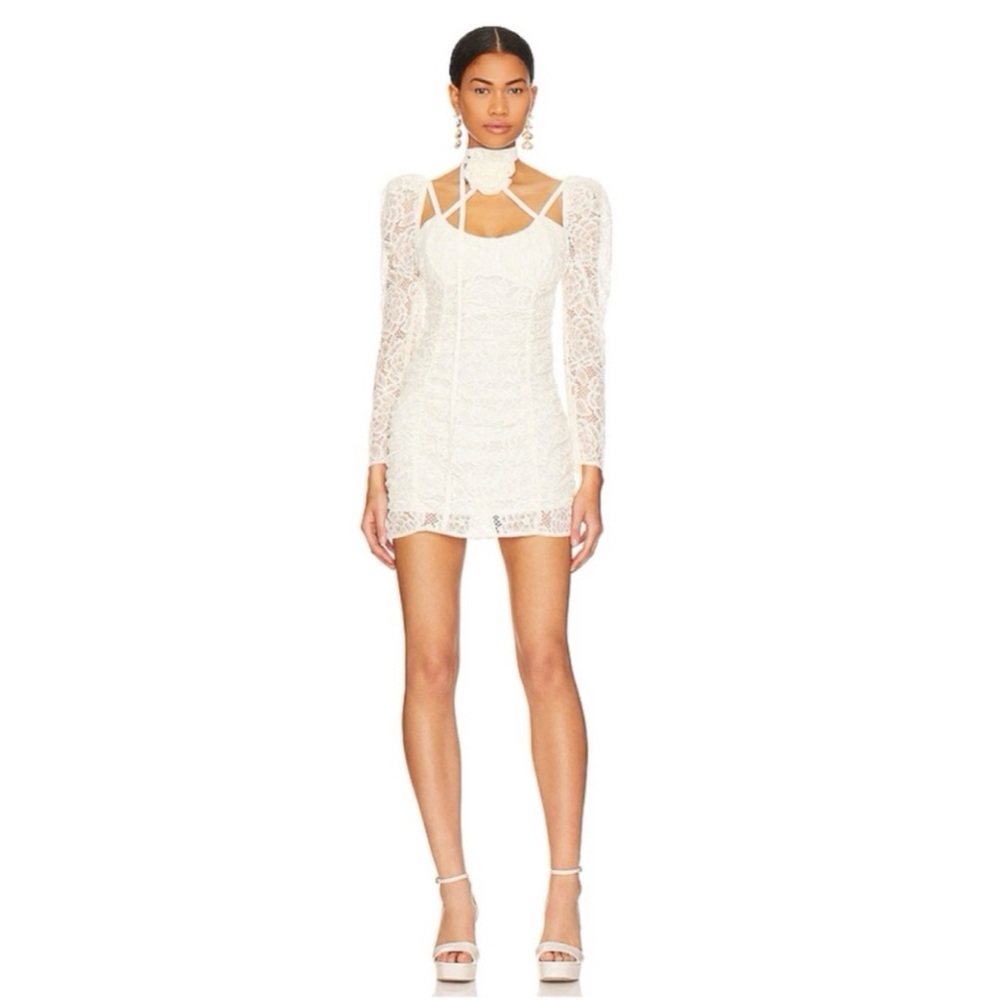 For Love and Lemons Belladonna Lace Mini Dress Size Small $279